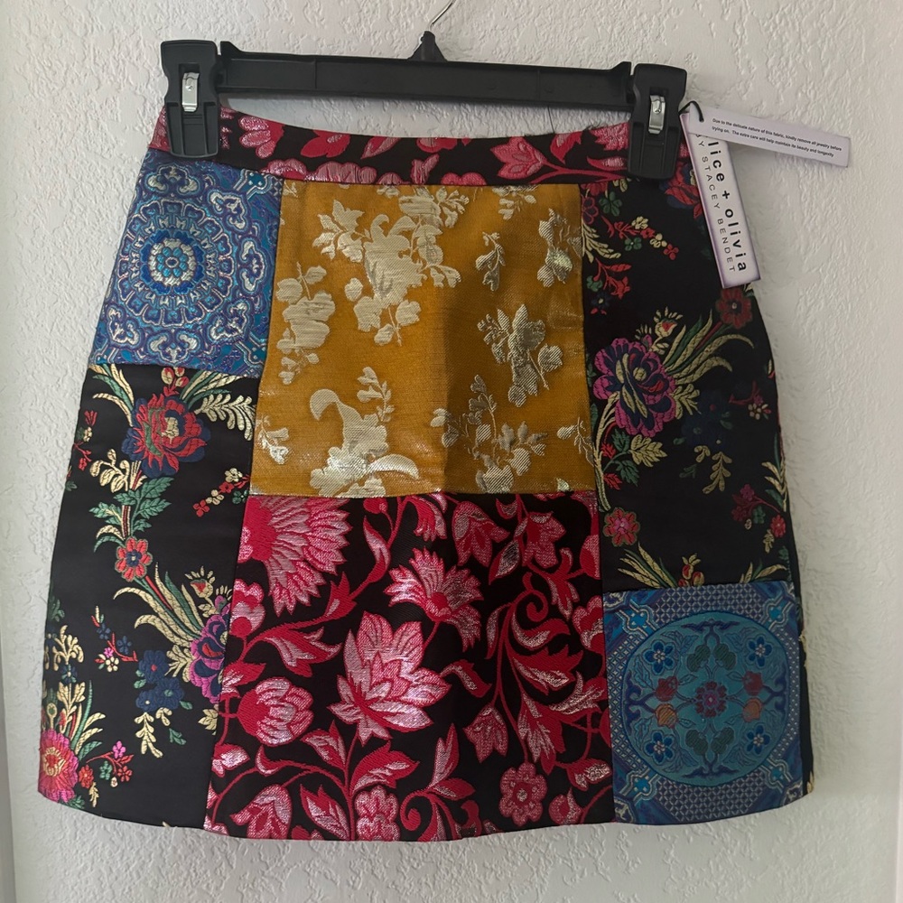 Alice + Olivia Multicolor Floral Mini Skirt